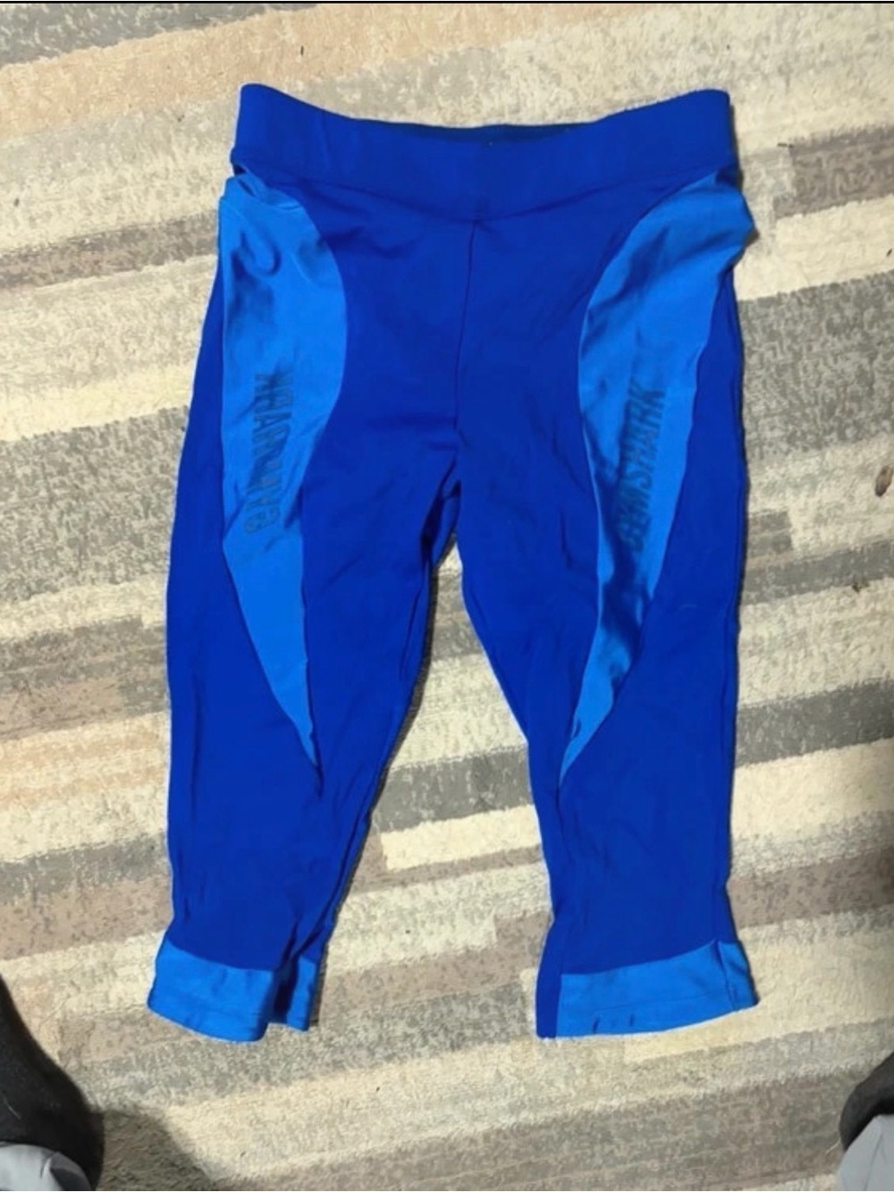 Blue Two-Tone Athletic Capri Bottoms